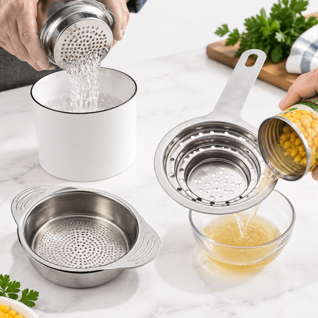 Cholander Pack Of 2 Universal Can Colanders - Multipurpose Food Grade Colander ...