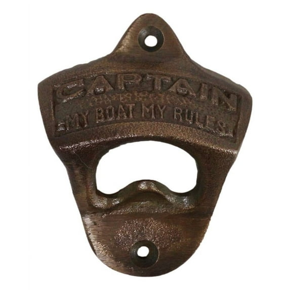 Pack Of 2 Vintage Cast Iron Rustic Captain My Boat My Rules Wall Bottle Opener