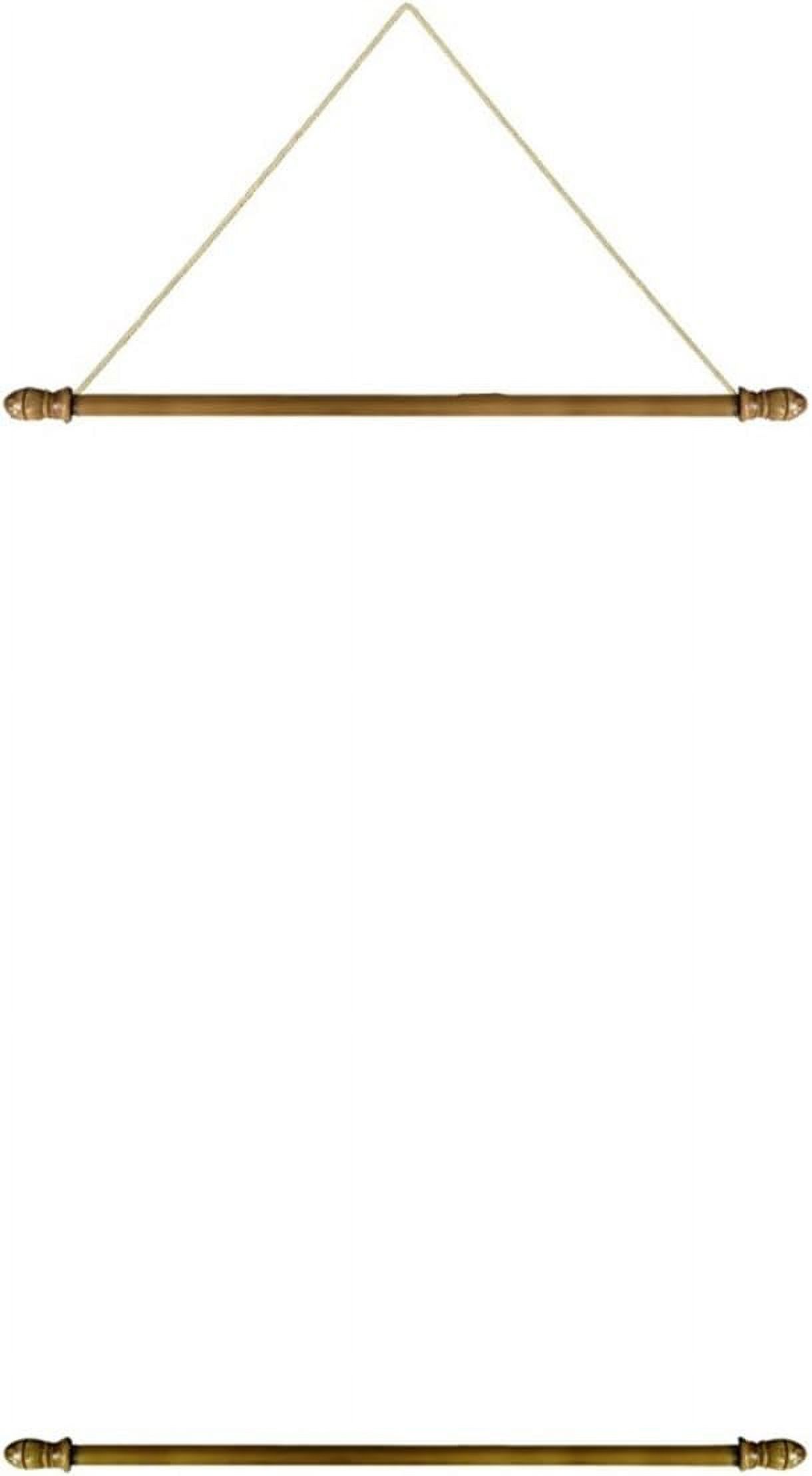 Pack Of 2 Wooden Banner Wall Hanger Set Top And Bottom Poles With