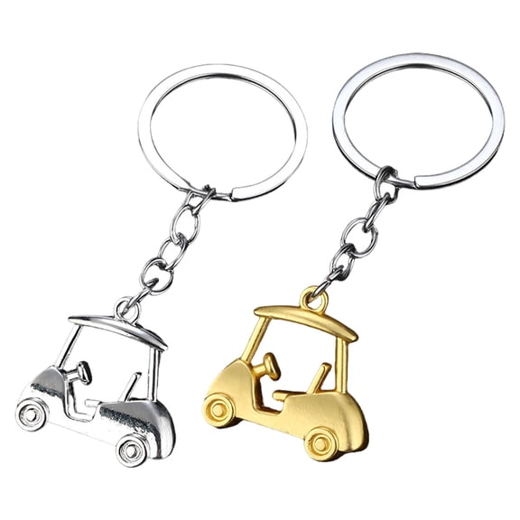 Pack Of 2 Zincs Alloy Realistic Golf Cart Keychains Golf Themed Key Holder Lightweight For Keys Bags Accessories