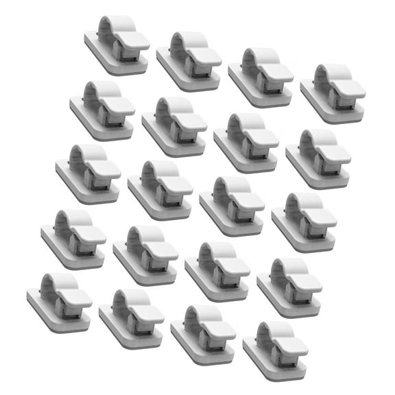Pack Of 20 Cable Clips Adhesive Design For HassleFree Wire Management At Homes Or Work 8mm Wide Cable Slot Diameter