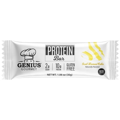 (Pack Of 20) Genius Gourmet Keto Bars Bar Iced Lemon Cake 1.06 Oz