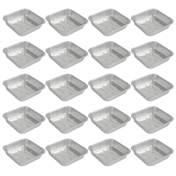 Pack Of 20 Stackable Aluminium Foil Trays Square Shaped Baking Containers for Oven Use Air Fryers Liners Accessories