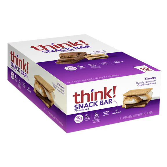 (Pack Of 20) Think! Bar Protein Fiber S'mores 1.41 Oz - 2 Boxes 10 each