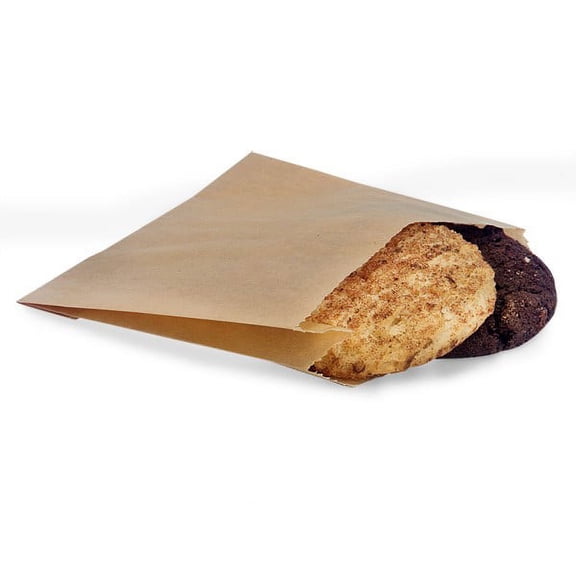 Pack Of 2000, Natural Kraft Grease Resistant Compostable Portion Bags 5 X 1.5 X 4.5" Made In USA