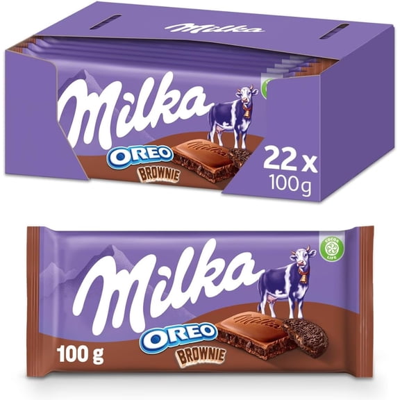 (Pack Of 22) Milka Chocolate Bar Oreo Brownie 3.5 Oz