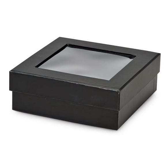 Pack Of 24, Black Medium Gourmet Rigid Window Box 5-7/8X5-7/8X2-1/8" Great For Halloween