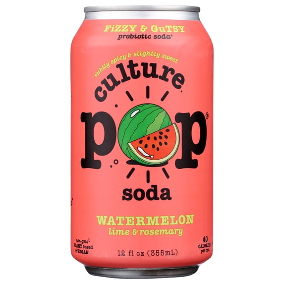 (Pack Of 24) Culture Pop Soda Probiotic Watermelon 12 Fl Oz