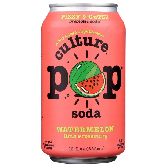 (Pack Of 24) Culture Pop Soda Probiotic Watermelon 12 Fl Oz
