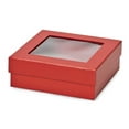 thumbnail image 1 of Pack Of 24, Red Medium Gourmet Rigid Window Box 5-7/8X5-7/8X2-1/8" As Perfect Christmas & Valentine Candy Box, 1 of 1