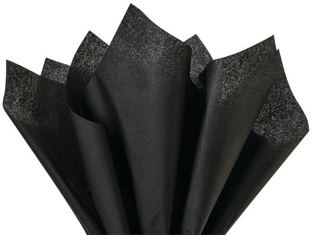 Pack Of 24, Solid Black Tissue Paper 20 X 30" Sheet Pack Made From 100% Post Industrial Recycled Fibers Made In USA