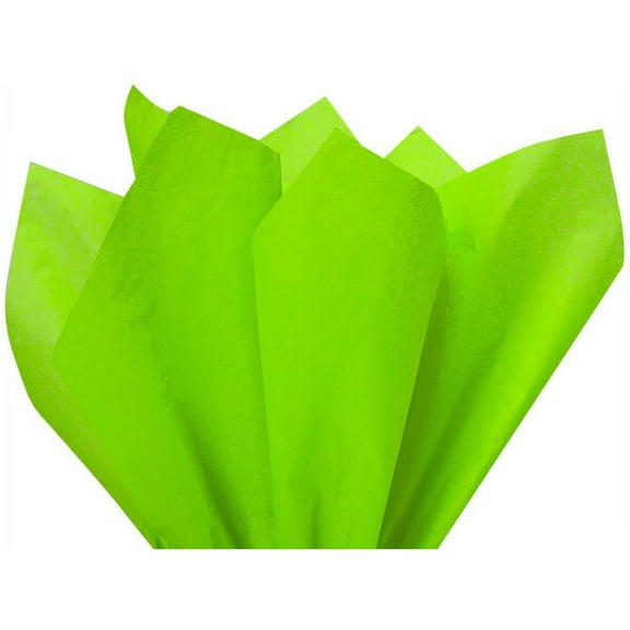 Pack Of 24, Solid Bright Lime Tissue Paper 20 X 30" Sheet Pack Made From 100% Post Industrial Recycled Fibers Made In USA