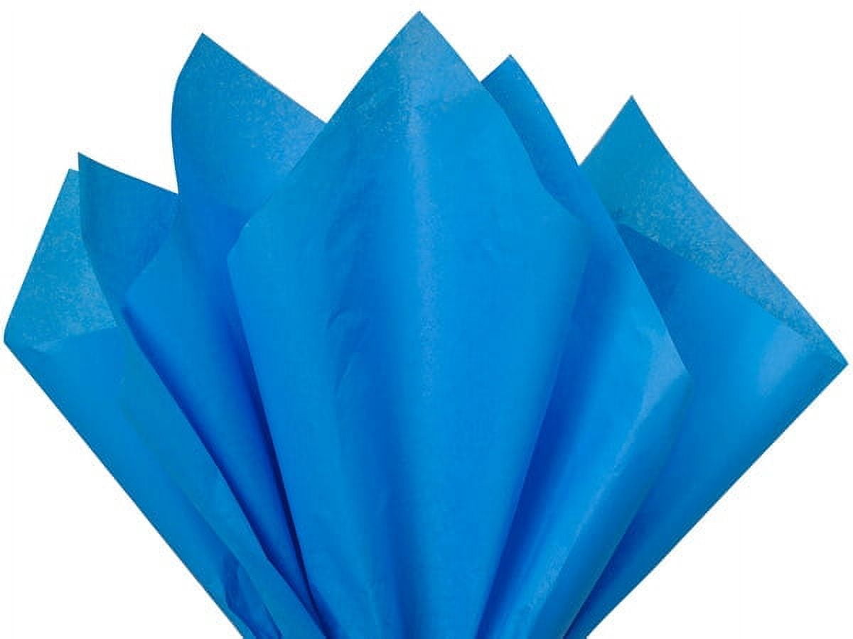 Pack Of 24, Solid Brilliant Blue Tissue Paper 20 X 30" Sheet Pack Made From 100% Post Industrial Recycled Fibers Made In USA