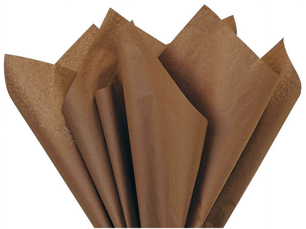 Pack Of 24, Solid Chocolate Tissue Paper 20 X 30" Sheet Pack Made From 100% Post Industrial Recycled Fibers Made In USA