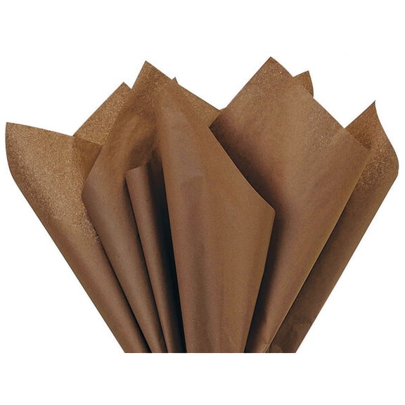Pack Of 24, Solid Chocolate Tissue Paper 20 X 30" Sheet Pack Made From 100% Post Industrial Recycled Fibers Made In USA