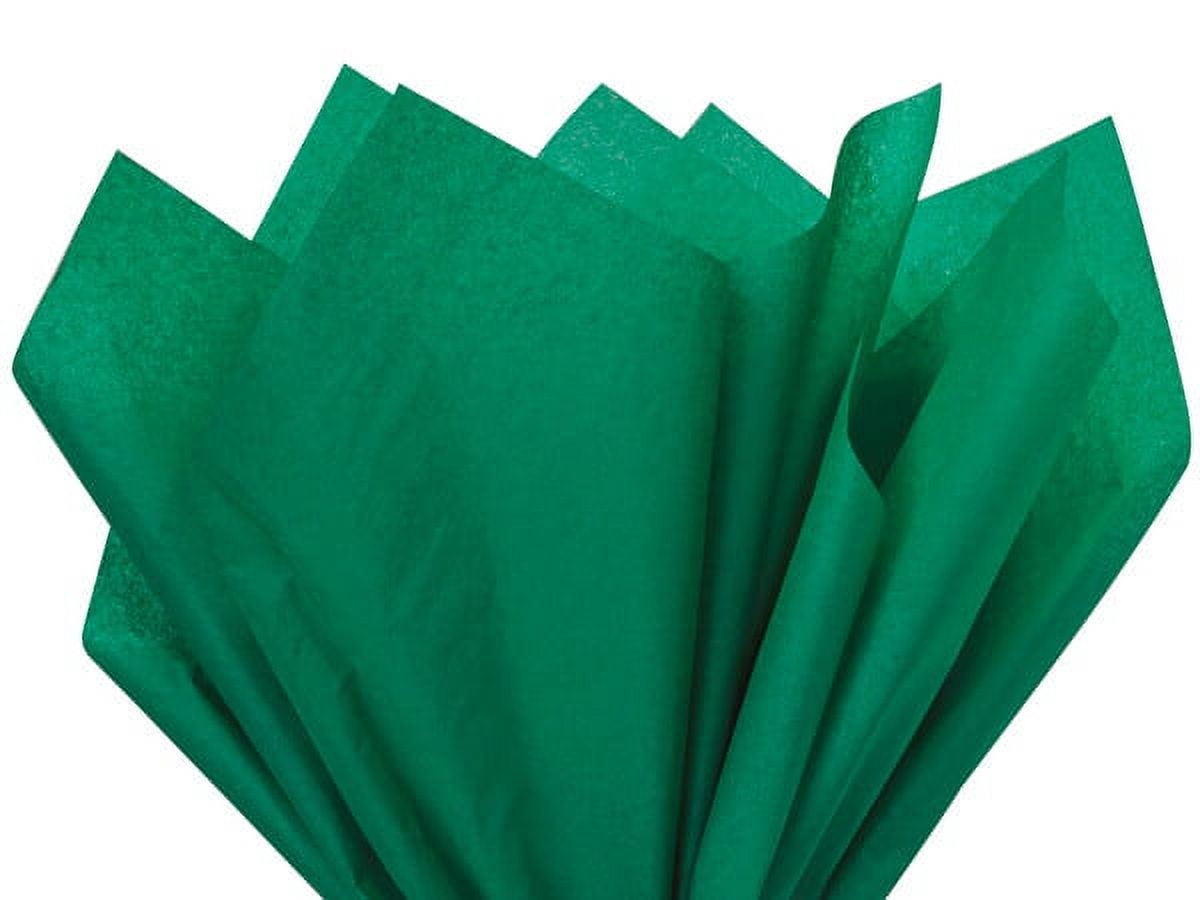 Pack Of 24, Solid Emerald Tissue Paper 20 X 30" Sheet Pack Made From 100% Post Industrial Recycled Fibers Made In USA