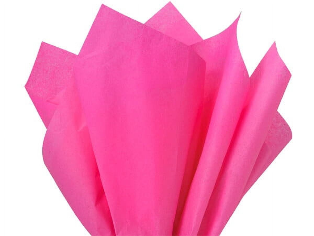 Pack Of 24, Solid Hot Pink Tissue Paper 20 X 30" Sheet Pack Made From 100% Post Industrial Recycled Fibers Made In USA