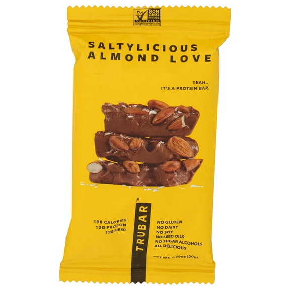 (Pack Of 24) TRUBAR Bar Saltylicious Almond Love 1.76 Oz
