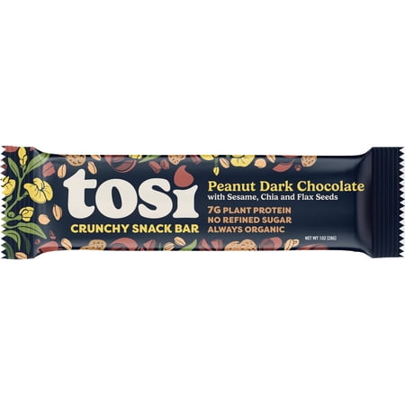 (Pack Of 24) Tosi Bar Peanut Dark Chocolate 1 Oz - 2 boxes 12 each