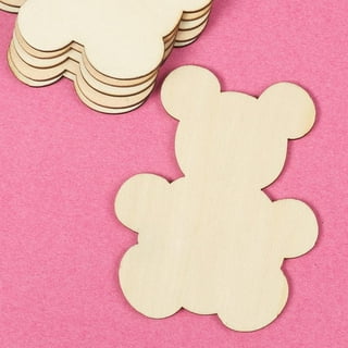 Teddy Bear Wood Cutouts 6-inch, Pack of 50 Wooden Crafts to Paint