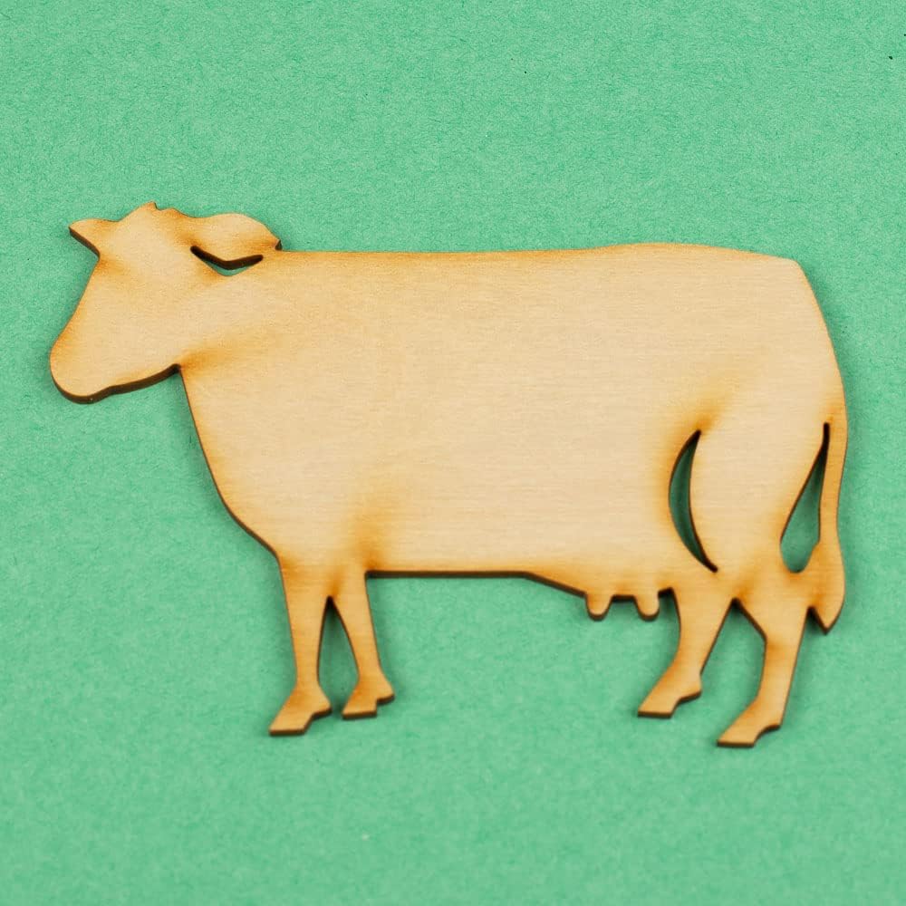 Pack Of 24 Unfinished Wooden Cow Cutouts Blank Wood Cutouts Are Ready