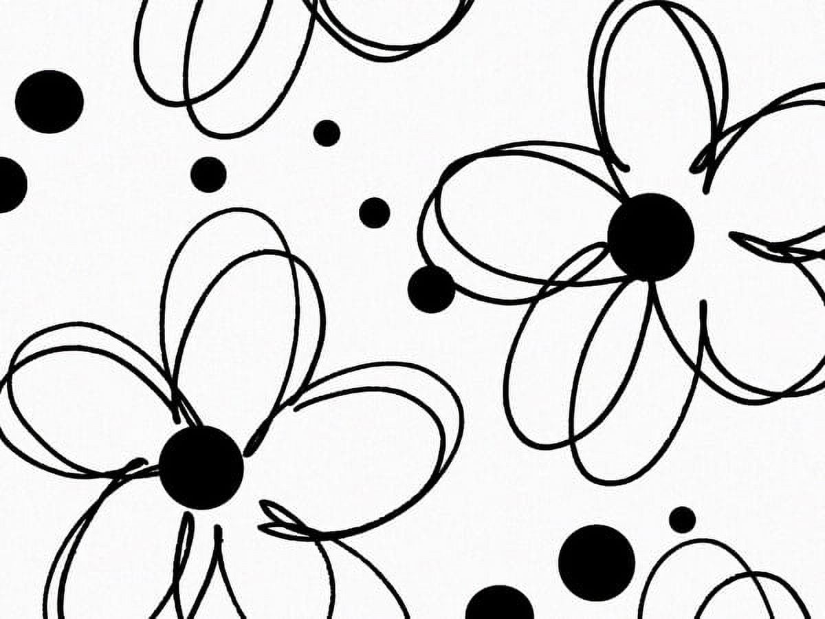 Pack Of 240, Black Fun Flowers Recycled Floral Tissue Prints Paper 20" X 30" Sheets Made In USA