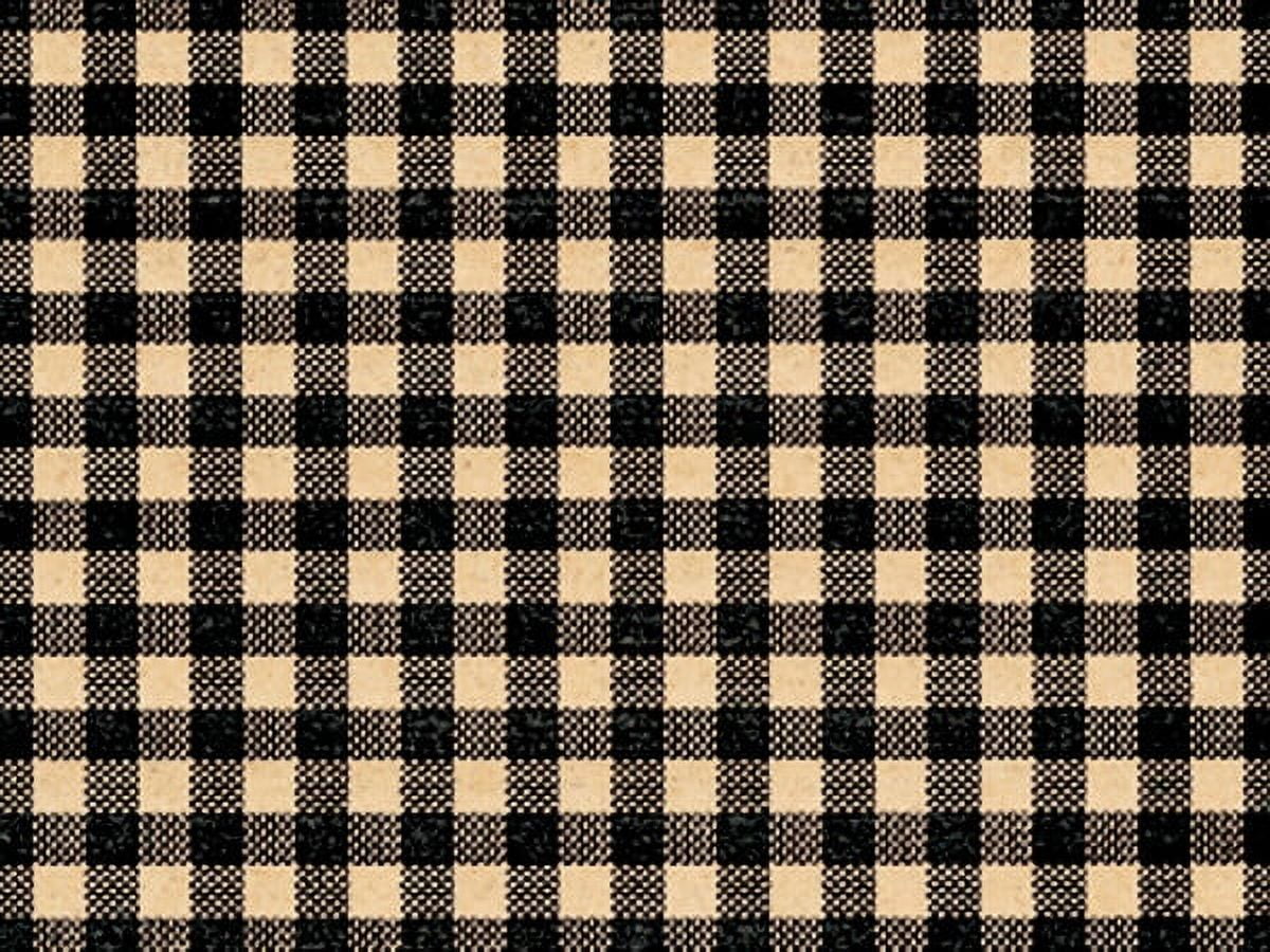 Pack Of 240, Black Gingham (Kraft) Printed Tissue Paper 20" X 30" Sheets Made In USA
