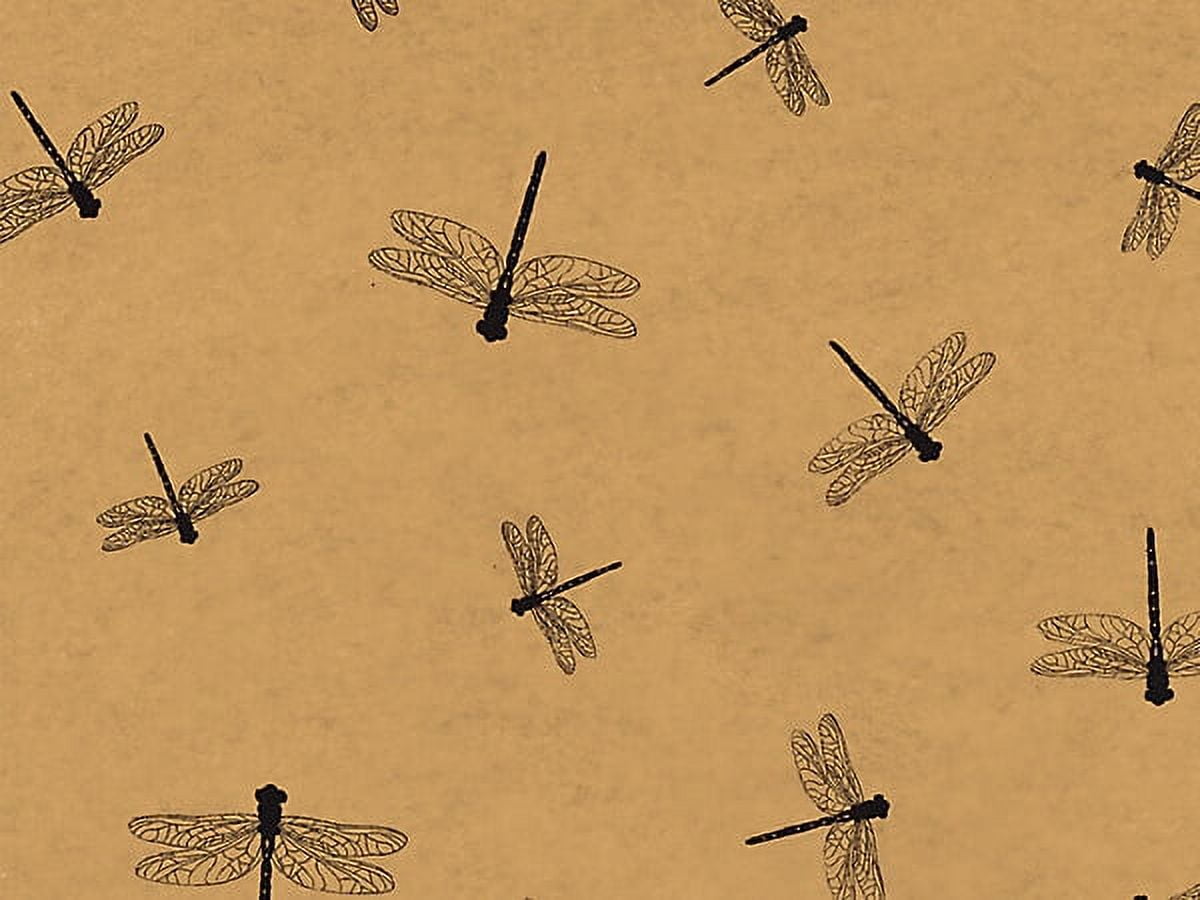 Pack Of 240, Dragonflies (Kraft) Tissue Paper 20" X 30" Sheets Tissue Prints For Gift Packaging