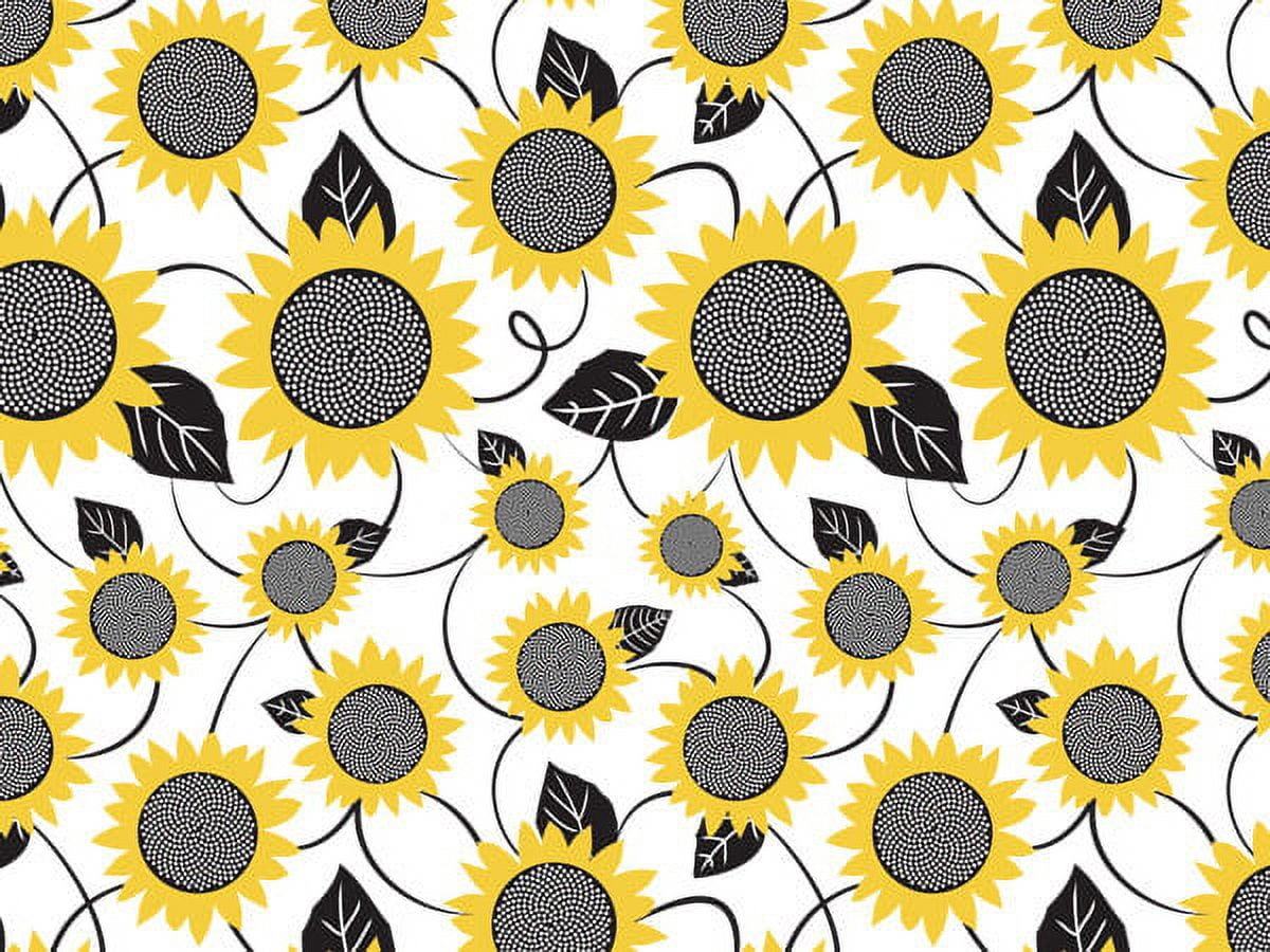 Pack Of 240, Sunflower Fields Recycled Floral Tissue Prints Paper 20" X 30" Sheets Made In USA
