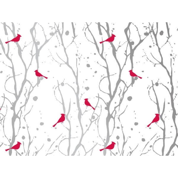Pack Of 240, Woodland Frost Recycled Christmas Printed Tissue Paper 20" X 30" Sheets Made In USA