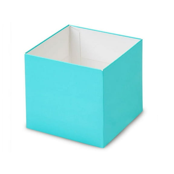 Pack Of 25, 4 X 4 X 3.5" Solid Matte Turquoise Gift & Gourmet Boxes Bases W/Clean White Interior