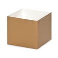 thumbnail image 1 of Pack Of 25, 4 X 4 X 3.5" Solid Metallic Gold Gift & Gourmet Boxes Bases W/Clean White Interior, 1 of 1