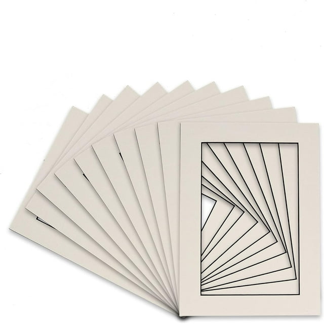 Pack Of 25 Acid 7X11 Mats Bevel Cut For 5.5X8.5 Photos - White With ...