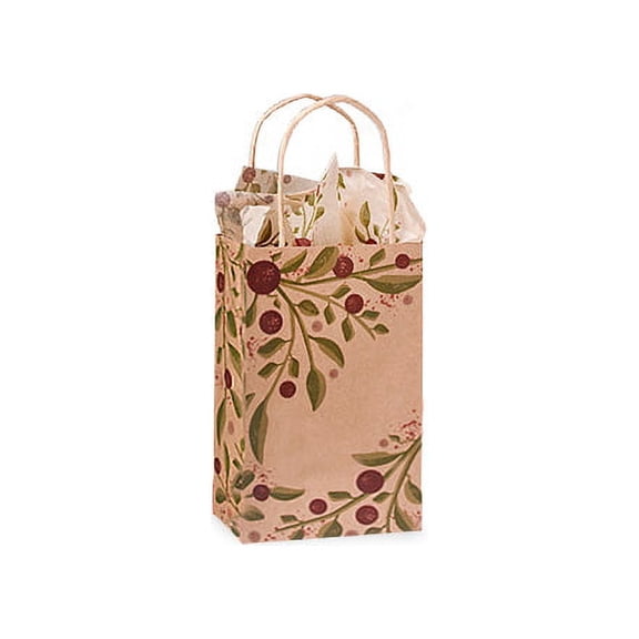 Pack Of 250, Rose 5.5 x 3.25 x 8.5" Tuscan Harvest Shopping Bags Made in USA