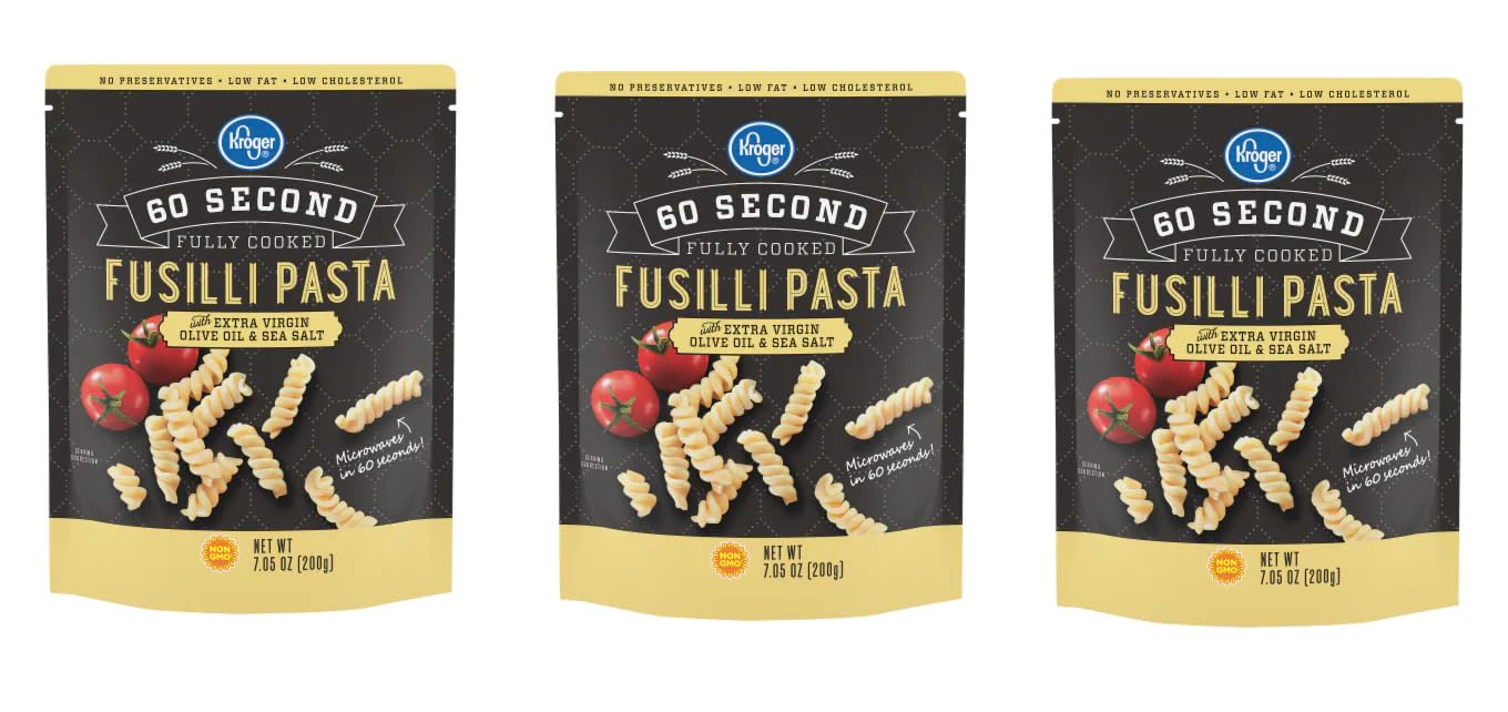 Pack Of 3 60 Second Fully Cooked Fusilli Pasta 7.05 Oz