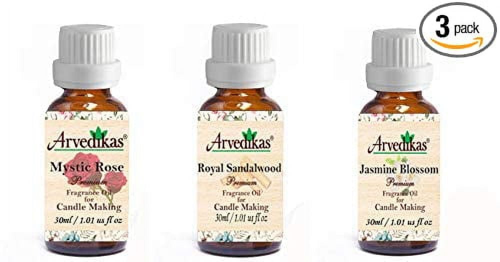 Pack Of 3 Arvedikas Premium Fragrance Oil For Candle Making, Soy Candle  Fragrance Oil, Candle Fragrance Oil-30Ml Each (Mystic Rose, Jasmine  Blossom