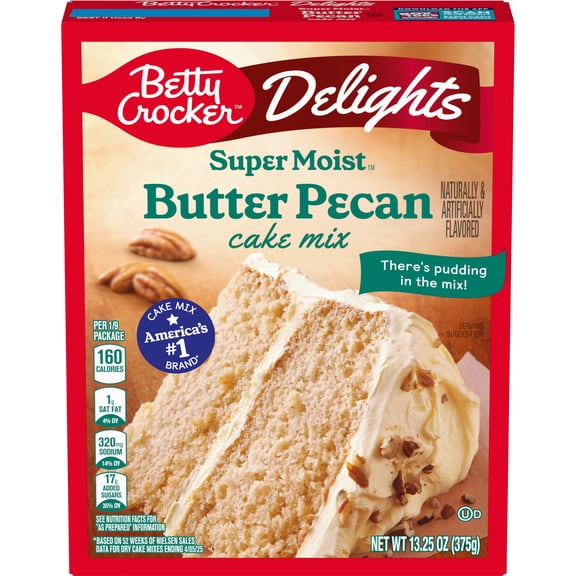 Pack Of 3 Betty Crocker Super Moist Butter Pecan Cake Mix, 13.25 oz (Package May Vary)
