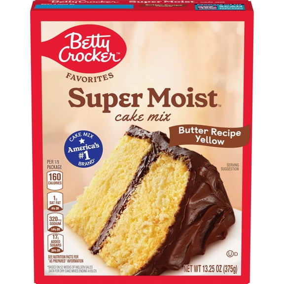 Pack Of 3 Betty Crocker Super Moist Butter Yellow Cake Mix, 13.25 oz (Package May Vary)