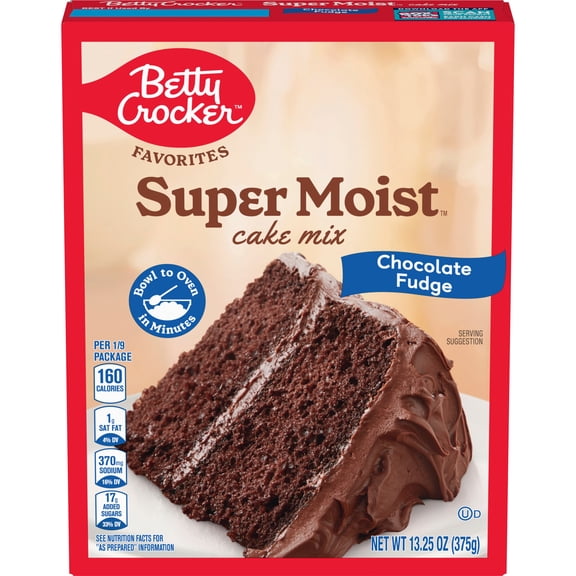 Pack Of 3 Betty Crocker Super Moist Chocolate Fudge Cake Mix, 13.25 oz (Package May Vary)