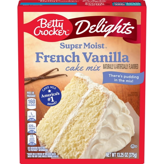 Pack Of 3 Betty Crocker Super Moist French Vanilla Cake Mix, 13.25 oz (Package May Vary)