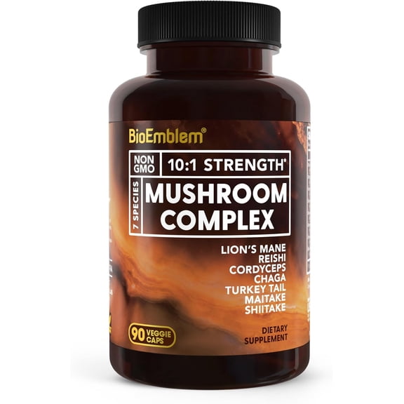 (Pack Of 3) BioEmblem Mushroom 7 Complex 90 Vegetarian Capsules
