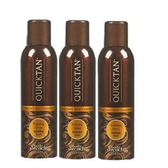 Pack Of 3 Body Drench Quick Tan Instant Self Tanning Spray Medium Dark 6 oz