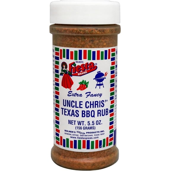 Pack Of 3 Bolner's Fiesta Uncle Chris' TX BBQ Rub, 5.5 oz (Package May Vary)