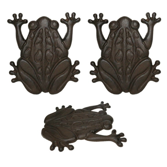 Pack Of 3 Cast Iron Amphibian Tree Frog Garden Stepping Stone Pave Foot Steps