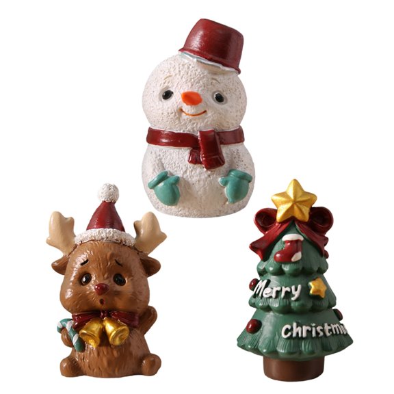 Pack Of 3 Christmas Resin Figurines For Holiday Decoration Resin Statues