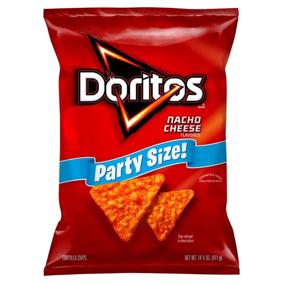Pack Of 3 Doritos Nacho Cheese Tortilla Chips - Party Size, 14.5 oz (Package May Vary)