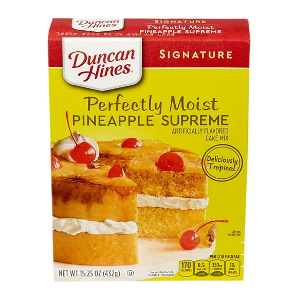 Pack Of 3 Duncan Hines Signature Perfectly Moist Pineapple Supreme Cake Mix, 15.25 oz (Package May Vary)