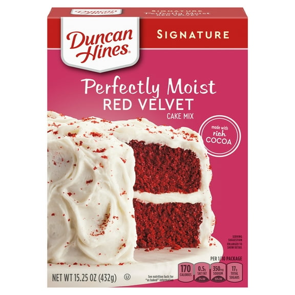 Pack Of 3 Duncan Hines Signature Perfectly Moist Red Velvet Cake Mix, 15.25 oz (Package May Vary)