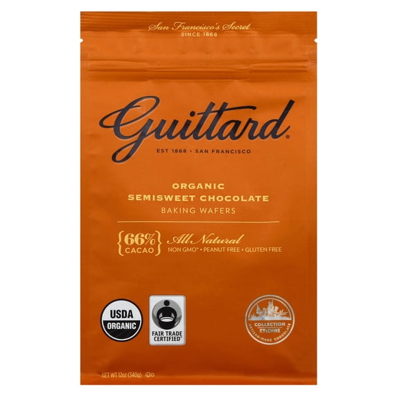 Pack Of 3 Guittard 66% Cacao Organic Semisweet Chocolate Baking Wafers, 12 oz (Package May Vary)