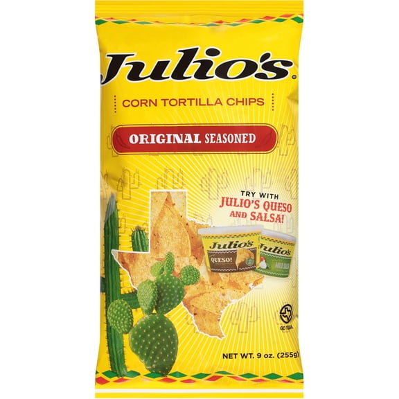 Pack Of 3 Julio's Original Seasoned Corn Tortilla Chips, 9 oz (Package May Vary)